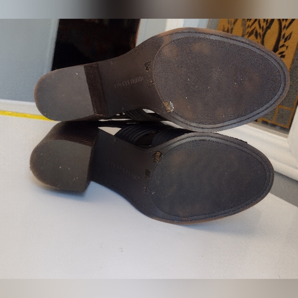 Lucky Brand, Women's Size 8 Black Heeled Boots with Cage Design Comes With Box. - Picture 5 of 5
